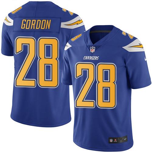 Nike Chargers #28 Melvin Gordon Electric Blue Men's Stitched NFL Limited Rush Jersey